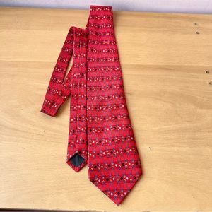Vintage Red Holiday Themed Ike Behar Tie